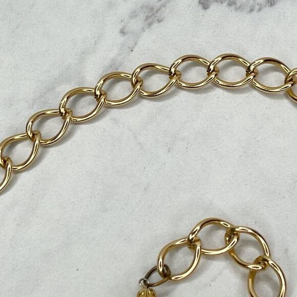 Gold Chain Link Belt with Tassel Charm - Size XS/S - 35" Adjustable Metal Belt - Picture 6 of 12